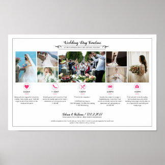 Poster Modèle de planning du jour de mariage