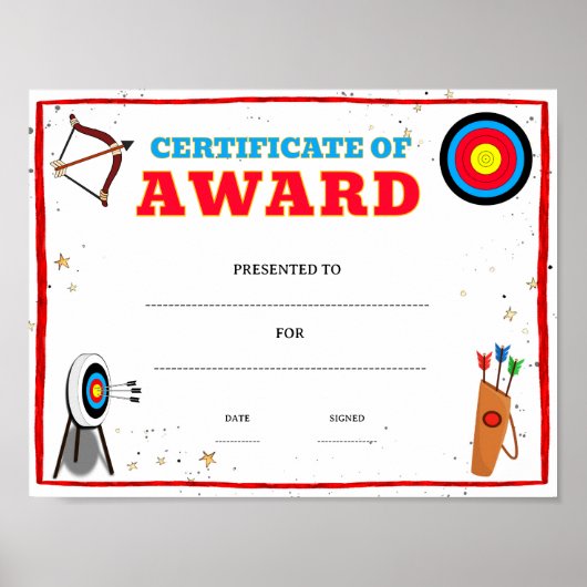 Poster modèle de prix de réalisation de tir à l'arc modif (Devant)