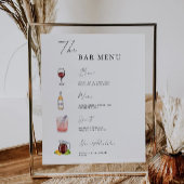 Poster Modèle de signature du menu de la barre minimalist