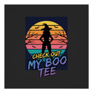Poster Modèle de T-shirt Halloween Check Out My Boo_1
