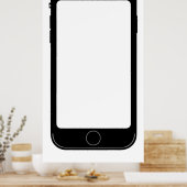 Poster Modèle de téléphone mobile simple noir et blanc (Cuisine)