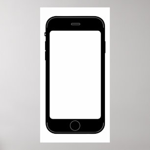 Poster Modèle de téléphone mobile simple noir et blanc