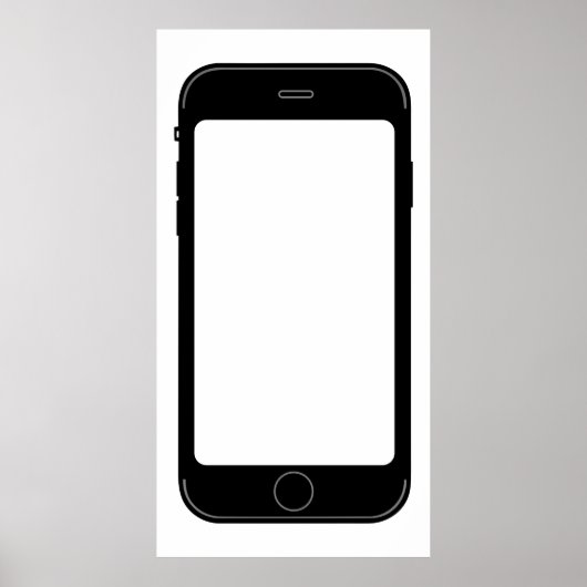 Poster Modèle de téléphone mobile simple noir et blanc (Devant)
