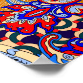 Poster Modèle d'écharpe multicolore Paisley (Coin)