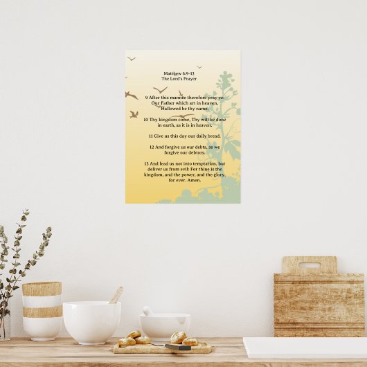 Poster Modèle d'Écriture, La Prière du Seigneur (Cuisine)