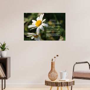 Poster Modèle d'Écriture, Le Notre Père, marguerite blanc