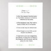 Poster Modèle d'Écriture, Le Notre Père, noir (Devant)