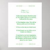 Poster Modèle d'Écriture, Le Notre Père, vert (Devant)