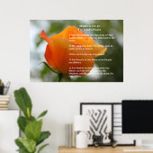 Poster Modèle d'Écriture, Prière du Seigneur, Rose Jaune (Bureau à domicile)