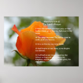Poster Modèle d'Écriture, Prière du Seigneur, Rose Jaune (Devant)