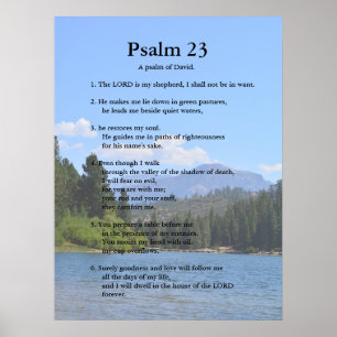 Poster Modèle d'Écriture, Psaume 23