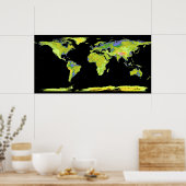 Poster Modèle d'élévation numérique des continents sur Ea (Cuisine)