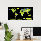 Poster Modèle d'élévation numérique des continents sur Ea (Bureau à domicile)