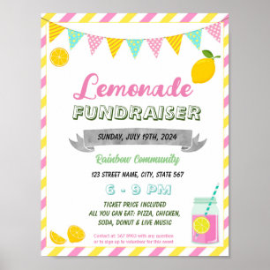 Poster Modèle d'événement de collecte de fonds de limonad