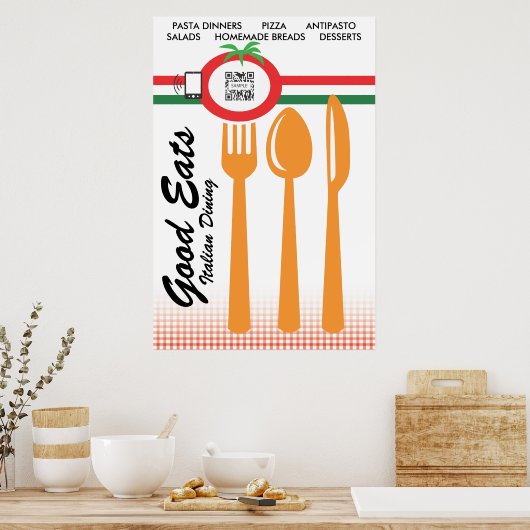 Poster Modèle dîner Décontracté italien (Cuisine)