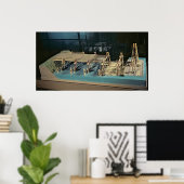 Poster Modèle d'un pont au-dessus du Rhin (Bureau à domicile)