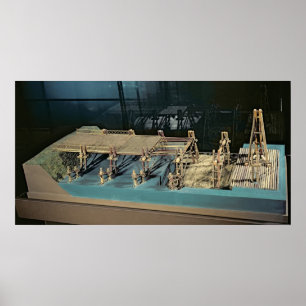 Poster Modèle d'un pont au-dessus du Rhin