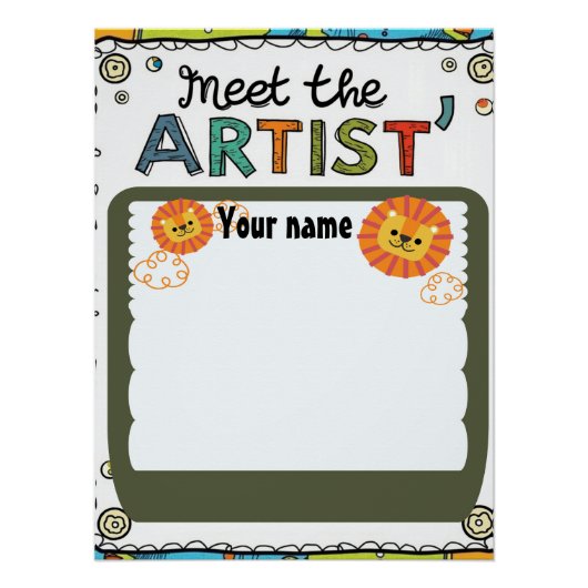Poster Modèle éditable d'école « Rencontrez l'artiste » (Devant)