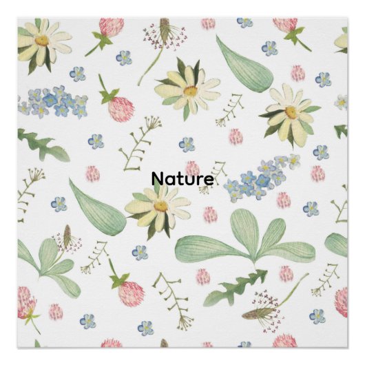 Poster Modèle floral délicat (Devant)