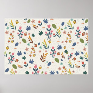 Poster Modèle floral minimaliste
