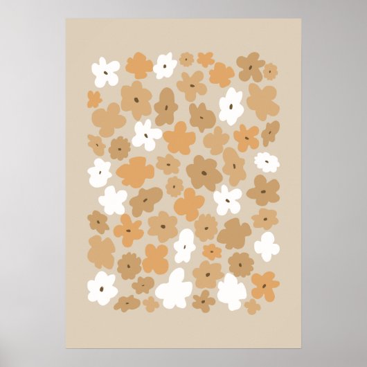 Poster Modèle floral rétro (Devant)