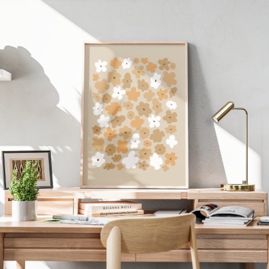 Poster Modèle floral rétro