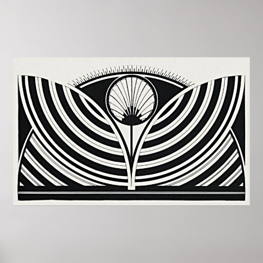 Poster Modèle floral stylisé (Devant)