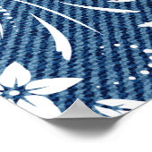 Poster Modèle floral sur denim (Coin)