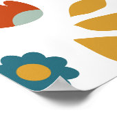 Poster Modèle floral tiré à la main (Coin)