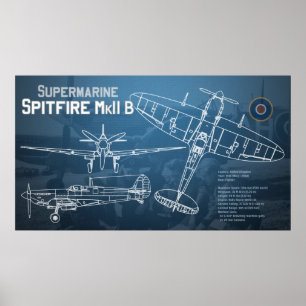 Poster Modèle MK II de Supermarine Spitfire
