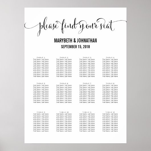 Poster Modèle moderne Nous faisons Script Mariage Siege G (Devant)