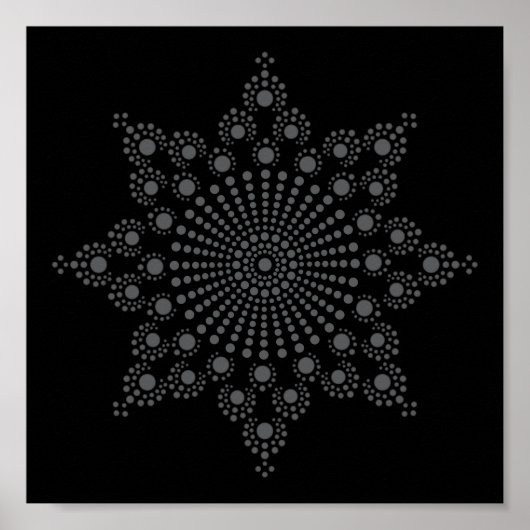 Poster Modèle Motif Mandala Snowflake (Devant)