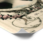 Poster Modèle photo vintage Art Nouveau "Nungue" (Coin)