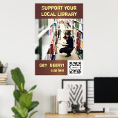 Poster Modèle Support de votre bibliothèque locale (Bureau à domicile)