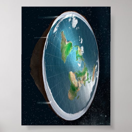 Poster Modèle Terre plate (Devant)