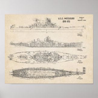 Poster Modèle USS Missouri