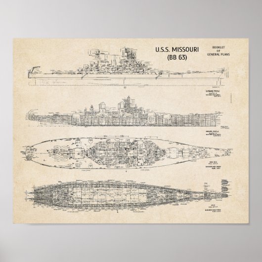 Poster Modèle USS Missouri (Devant)