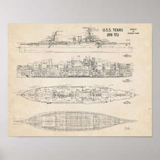 Poster Modèle USS TEXAS