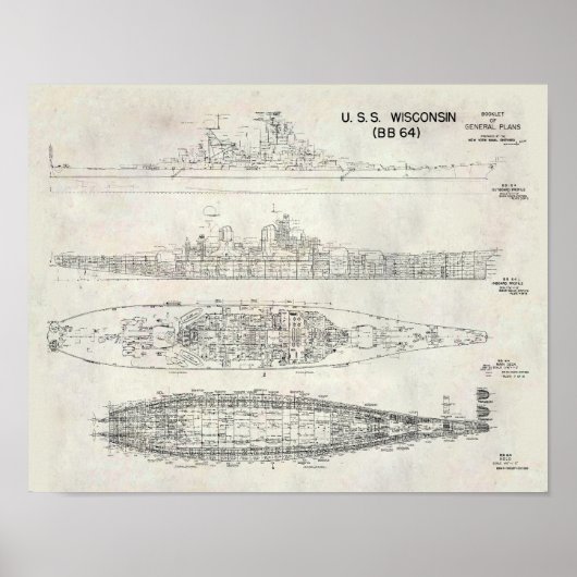 Poster Modèle USS Wisconsin (Devant)