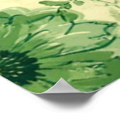 Poster Modèle végétal vintage vert (Coin)