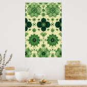 Poster Modèle végétal vintage vert (Cuisine)