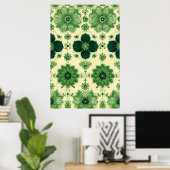 Poster Modèle végétal vintage vert (Bureau à domicile)