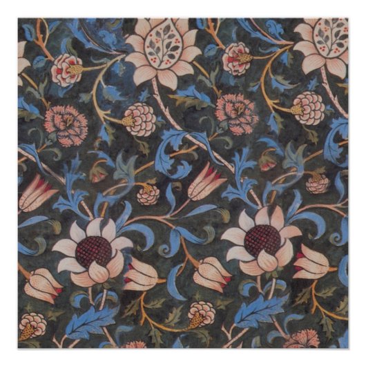 Poster Modèle William Morris Evenlode : Vintage Moody (Devant)