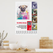 Poster Modèles d'affiche de vente de chiots Pug (Cuisine)