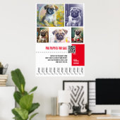 Poster Modèles d'affiche de vente de chiots Pug (Bureau à domicile)