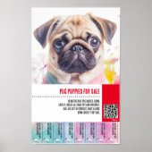 Poster Modèles de flyers pour la vente de chiots Carlin (Devant)