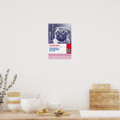 Poster Modèles de flyers pour la vente de chiots Pug (Cuisine)