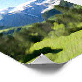 Poster Moder Aquarelle Peinture Paysage de montagne (Coin)