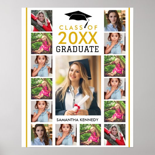 Poster Modern 17 Photo Collage Class Of 2026 Graduation (Devant)