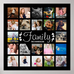 Poster Modern 22 Family Photo Collage Laurels